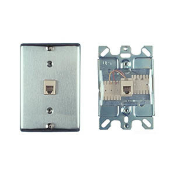 Allen Tel Wall Phone Outlet Jack, 6-Position, 4-Conductor, Quick Connect AT630B-4